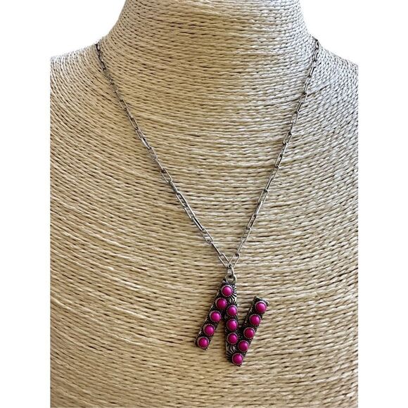 Initial Necklace Hot Pink Barbie Western Nashville ￼P, N, T, S, R, C, E, M - Picture 4 of 10